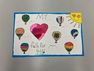 Heart, sun and hot air balloons 4-H poster